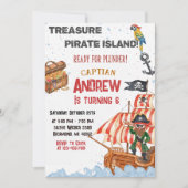 Personalized Pirate Birthday Party Invitation Card (Devant)
