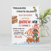 Personalized Pirate Birthday Party Invitation Card (Debout devant)
