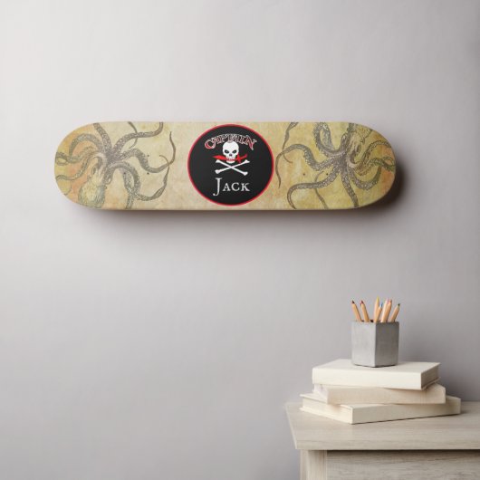 Personalized Pirate Captain Skateboard (Art mural (Horz))
