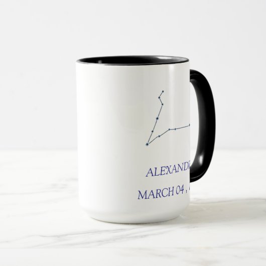 Personalized Pisces Constellation Mug - Custom Sta (Devant droit)