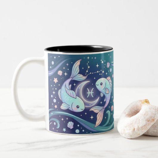 Personalized Pisces Zodiac Mug (Avec donut)