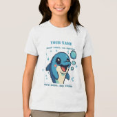 Personalized Pixel Dolphin T-Shirt — Custom Name 8 (Voorkant)