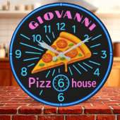 Personalized pizzeria neon custom pizza house grote klok