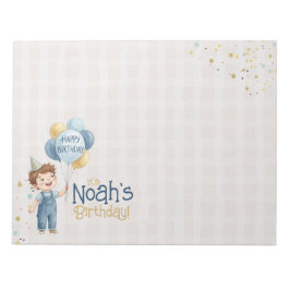 Personalized Placemat Boy Birthday Party  Notitieblok