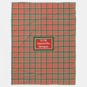 Personalized Plaid Blanket Chic Red Green Xmas Fleece Deken (Voorkant)