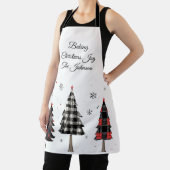 Personalized Plaid Christmas Trees Family Name Schort (Insitu)