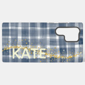 Personalized Plaid Samsung Galaxy Case with Name Hoesje (Achterkant horizontaal)