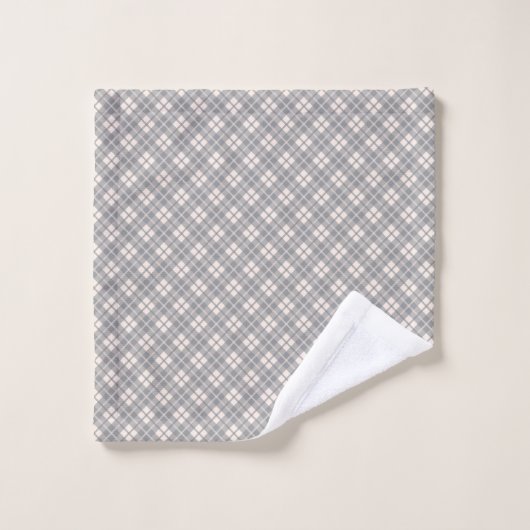 Personalized Plaid Towels Elegant Pastel Accent (Gant de toilette)
