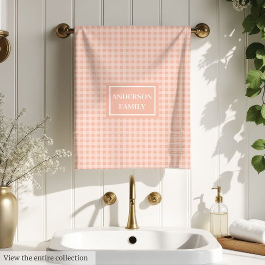 Personalized Plaid Towels Trendy Pastel Colors