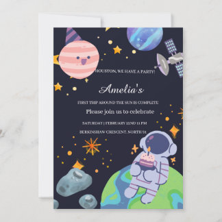 Personalized Planet Birthday Party Invitation Card