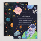 Personalized Planet Birthday Party Invitation Card (Devant / Derrière)
