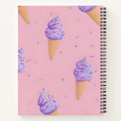 Personalized Playful Pastel Ice Cream Cone Style Notitieboek (Achterkant)