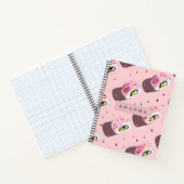 Personalized Playful Pink Sushi Roll Notitieboek (Binnen)