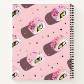 Personalized Playful Pink Sushi Roll Notitieboek (Achterkant)