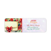 Personalized Poinsettia Mailbox "Merry Christmas" Etiket (Voorkant)