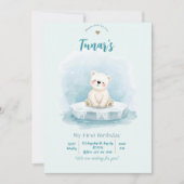 Personalized Polar Bear Birthday Invitation (Devant)