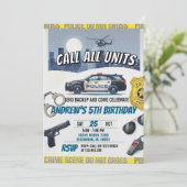 Personalized Police Birthday Party Kaart (Staand voorkant)