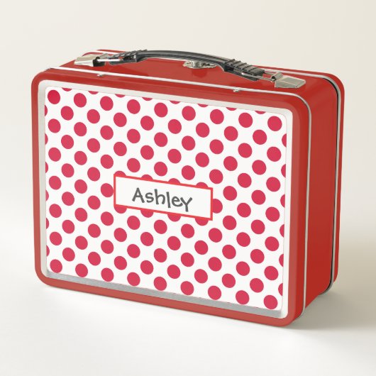 Personalized Polka Dot Metal Lunchbox (Dos)