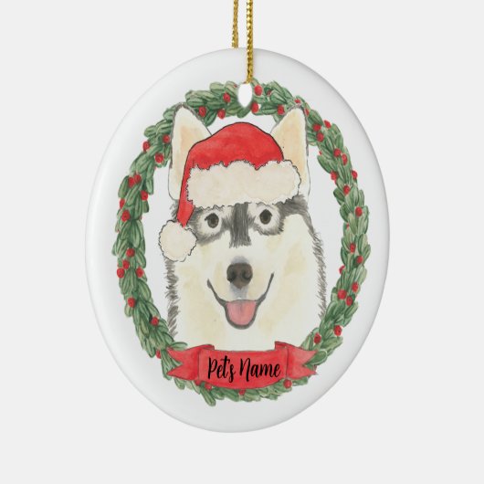 Personalized Pomsky Keramisch Ornament (Rechts)