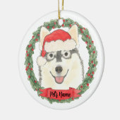 Personalized Pomsky Keramisch Ornament (Links)
