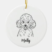 Personalized Poodle Dog Christmas Keramisch Ornament (Voorkant)