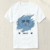Personalized Poodle Dog Dad Ice Blue Brush T-Shirt