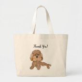 Personalized Poodle Dog  Grote Tote Bag (Voorkant)