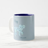 Personalized Poodle Photo Mug Double-Sided Blue (Devant gauche)