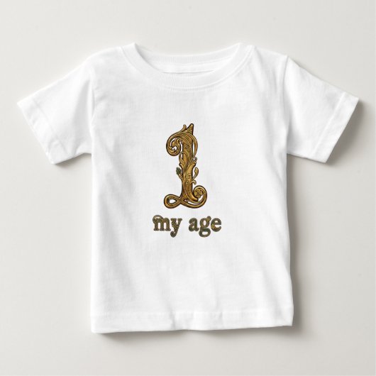 Personalized Pooh First Birthday Baby T-Shirt (Voorkant)