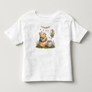Personalized Pooh Watercolor First Birthday Baby T Kinder Shirts