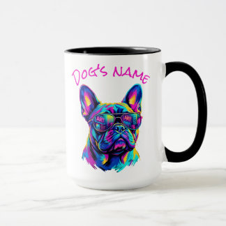 Personalized Pop Art French Bulldog NYC Neon Mok