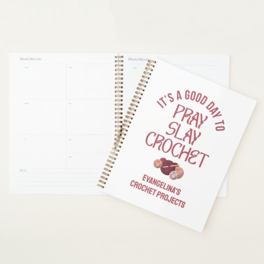 Personalized PRAY SLAY CROCHET Projects Planner (Display)