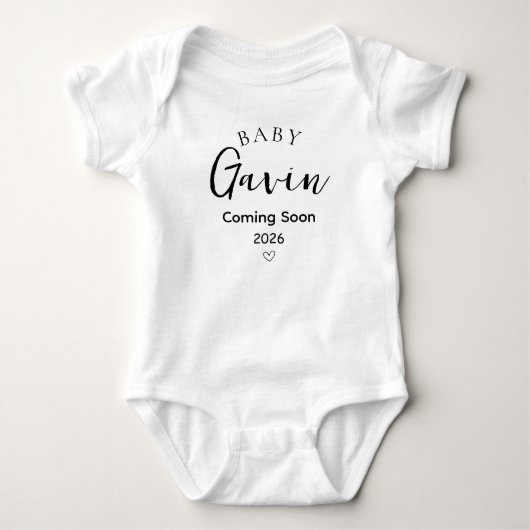 Personalized Pregnancy Reveal Announcement Romper (Voorkant)