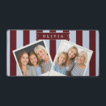 Personalized Preppy Brown Blue Cabana Stripe<br><div class="desc">Certain designs are always in style. Every year, the casual beauty of classic cabana stripes feels new. For those who appreciate straightforward, self-assured design with a hint of preppy elegance, this customized brown and blue cabana stripe collection was made. The pattern's gentle contrast between brown and blue makes it cozy,...</div>