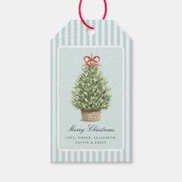 Personalized Preppy Coastal Tree Christmas Cadeaulabel