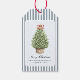 Personalized Preppy Coastal Tree Christmas Cadeaulabel