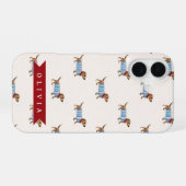 Personalized Preppy Cute Dachshund Dog Pattern iPhone 16 Hoesje (Achterkant horizontaal)