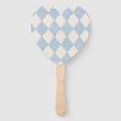 Personalized Preppy Soft Blue Fuzzy Argyle Name Handwaaier (Achterkant)