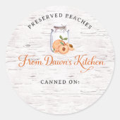 Personalized Preserved Peaches Canning Stickers (Devant)