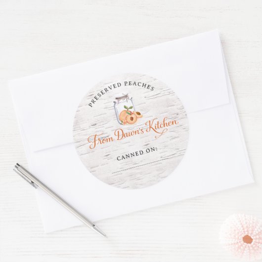 Personalized Preserved Peaches Canning Stickers (Enveloppe)