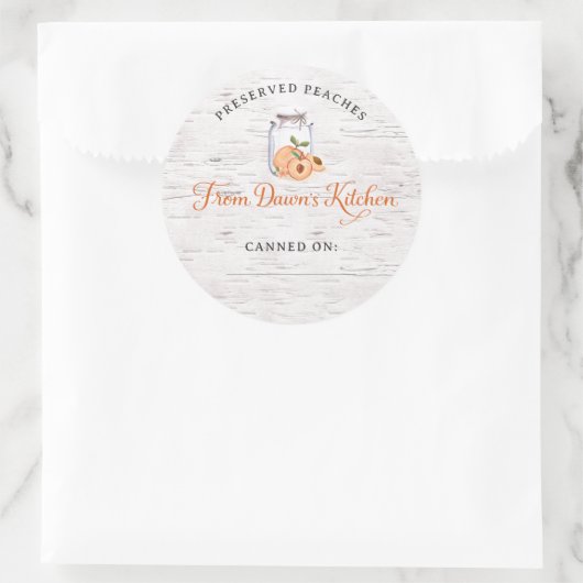 Personalized Preserved Peaches Canning Stickers (Sac)