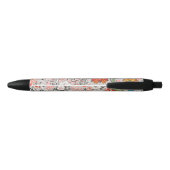 Personalized pretty classic floral Paisley pattern Zwarte Inkt Pen (Achterkant)