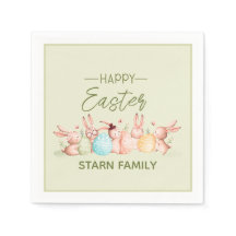 Personalized, pretty Easter festive napkins