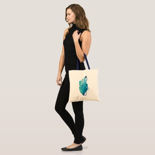 Personalized Pretty Teal Treble Clef Music Tote Bag (Voorkant (model))