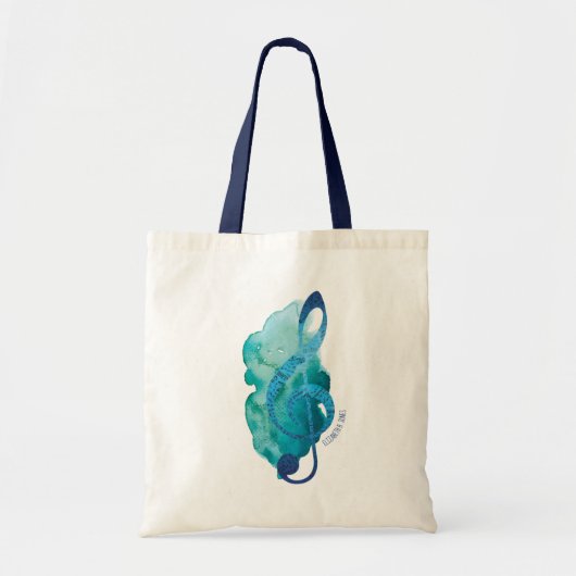 Personalized Pretty Teal Treble Clef Music Tote Bag (Voorkant)