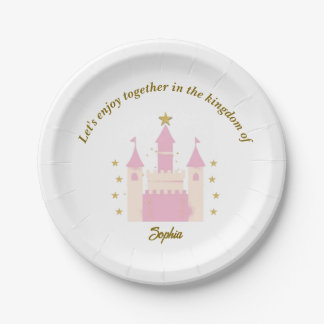 "Personalized Princess and Castle Plates | Magical Papieren Bordje