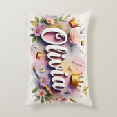 Personalized  Princess Floral Name  Accent Kussen (Voorkant(Verticaal))