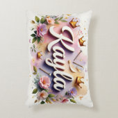 Personalized  Princess Floral Name  Accent Kussen (Voorkant(Verticaal))