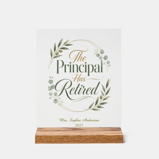 Personalized Principal Retirement Gift (Recto)