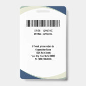 Personalized Professional Employee Photo ID Badge (Arrière)